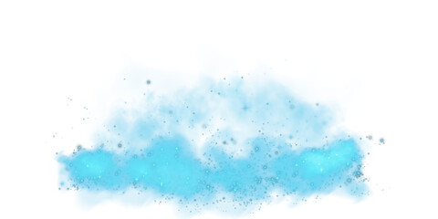 Blue stage with smoke and particle saw light on the floor. Neon light. Empty blue stage and studio room with floating smoke. For product demonstrations.. PNG.