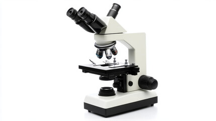 Fototapeta premium Microscope. Close up optical lens. Vector 3d professional school microscope. Science laboratory, medical equipment concept. Lab research, microbiology analyze, clinical diagnostic symbol. Banner.