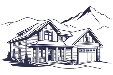 house sketch drawing