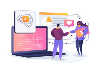 AI-Analyzed Impact Reporting abstract concept vector illustration.