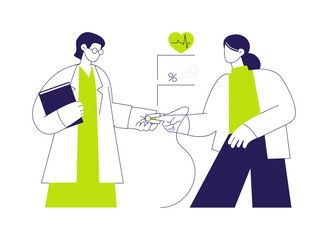 Pulse oximeter monitoring abstract concept vector illustration.