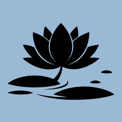 Lotus flower vector silhouette