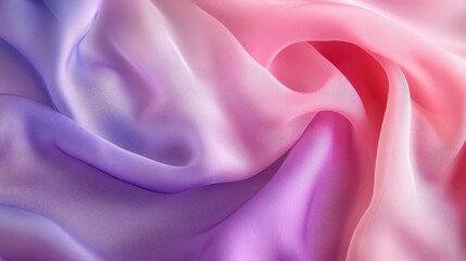 Obraz premium A mesmerizing abstract background of silky fabric, where pink, purple, and blue tones blend seamlessly in a gradient effect.