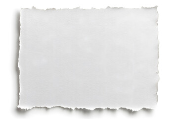 White torn paper sheet, isolated on white background