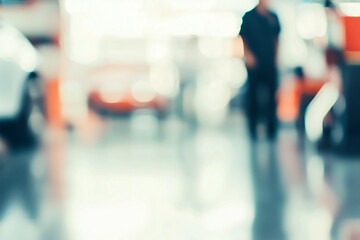 Obraz premium Blurred Cityscape: A captivating abstract image with a subtle color palette, showcasing the bustling urban energy and blur of city life. The photo is evocative and intriguing.