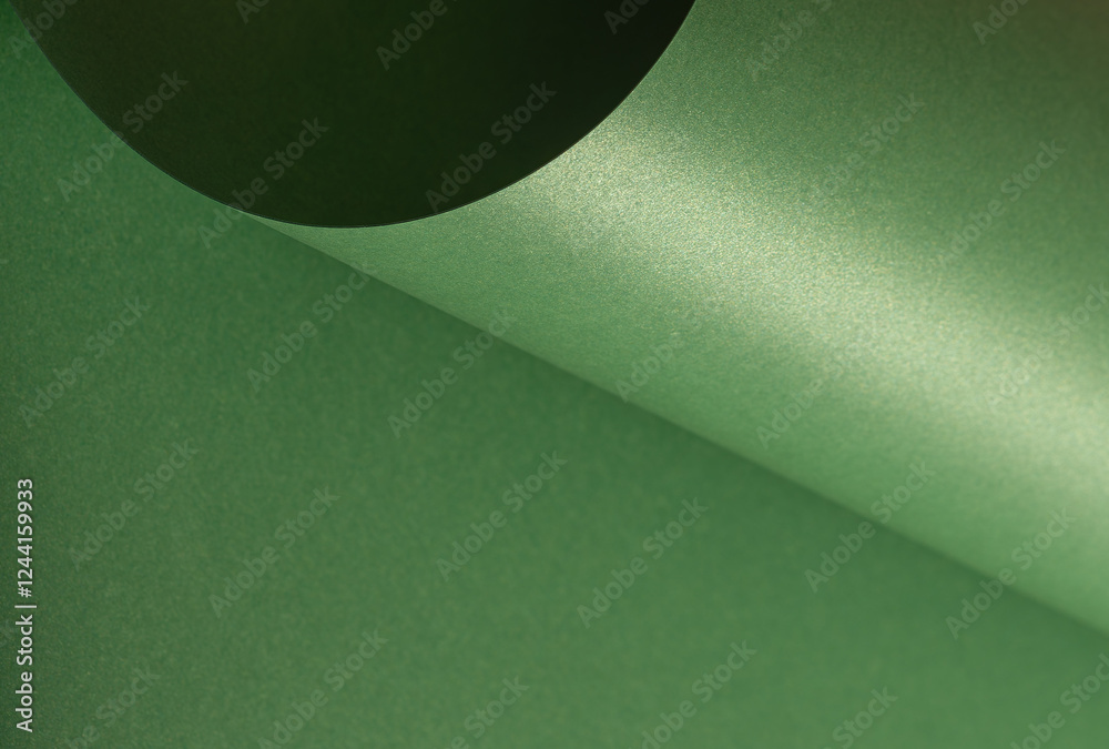 Poster Glossy green paper background with a smooth, shimmering surface, elegant and modern texture featuring subtle curves and gradients, perfect for decorative and designer applications.