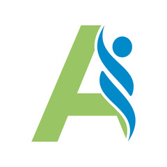 Initial Healthcare Logo Combine With Letter A Vector Template
