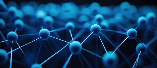 Blue Network Nodes Abstract Background
