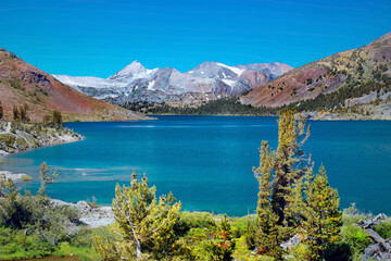 lake in the Sierra Nevada mountains, California USA