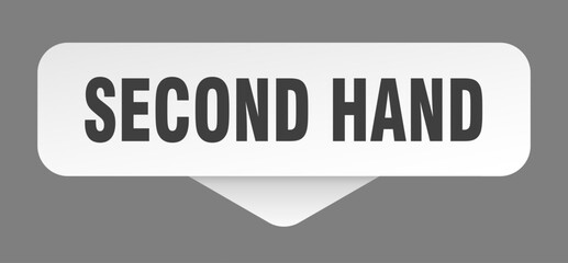 second hand sticker. second hand sign isolated on gray background
