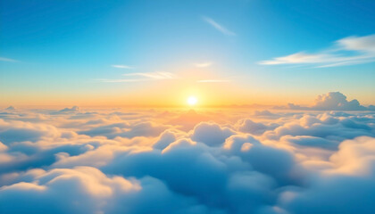 The fluffy clouds float across the open sky, making the day feel warm, happy, and full of fresh air