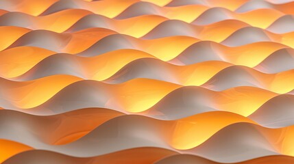 Elegant multi layered wavy lines in warm tones transitioning from red to yellow and orange