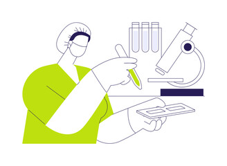 Virus antibody test abstract concept vector illustration.