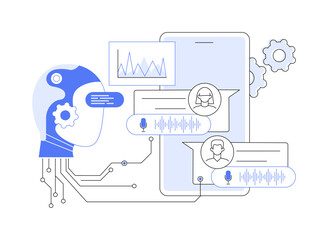 AI-Enhanced Social Media Listening abstract concept vector illustration.
