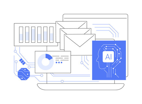 AI-Driven Email Campaign Optimization abstract concept vector illustration.