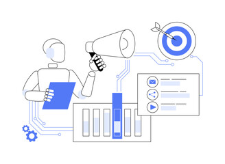AI-Driven Behavioral Targeting abstract concept vector illustration.