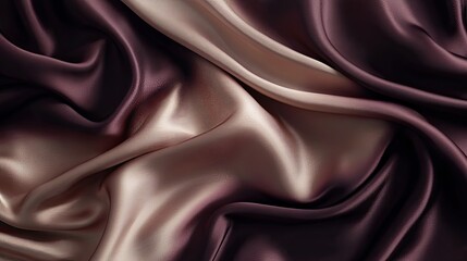 Fototapeta premium Abstract gradient of dark plum and burgundy silk satin fabric. Smooth, wavy, and luxurious folds with a sophisticated shine.