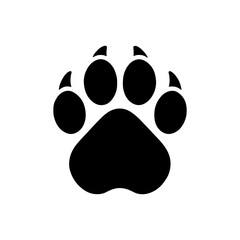 Cougar paw print icon silhouette vector illustration design.
