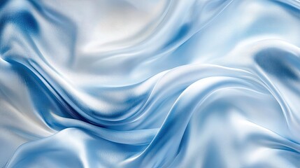 Obraz premium Close-up of soft, flowing silver and pastel blue silk satin fabric. Perfect for wedding, luxury, and clean design themes.