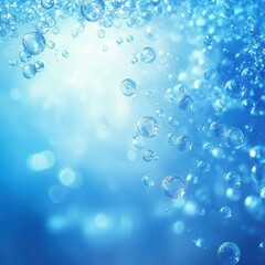 Abstract Glass Molecules in Blue Fluid, Clean Energy Concept