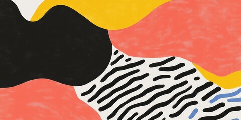 Obraz premium Abstract Colorful Shapes Flowing Seamlessly Across The Canvas In A Bold Contemporary Design