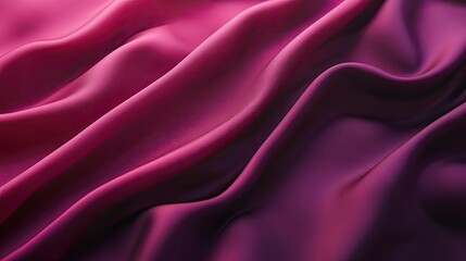 Obraz premium Dark burgundy and magenta gradient silk satin texture. Smooth, wavy, and luxurious fabric for high-end designs.