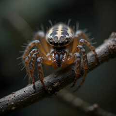 Closeup shot of a spider with background