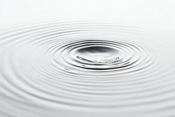Fototapeta premium Water Droplet Ripple: A single water droplet creates a mesmerizing ripple effect in a calm body of water, capturing the delicate beauty and ephemeral nature of a fleeting moment.