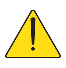 Warning triangle icon. Yellow caution warn in png. Warning sign with exclamation mark. Alert warn in triangle. Road sign alert.