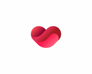 Bright gradient heart logo. Cute relationship love Valentines day symbol. Creative cardiology health sign.  illustration.