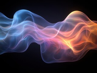 Obraz premium Abstract flowing waves of color and light on a dark background.