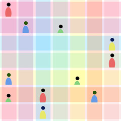 Rainbow color background abstract illustration  -  demographics  striped template. Focus on casting non-Caucasoid demographics for content that
focuses on health and wellness.