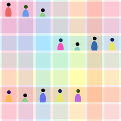 Rainbow color background abstract illustration  -  demographics  striped template. Focus on casting non-Caucasoid demographics for content that
focuses on health and wellness.