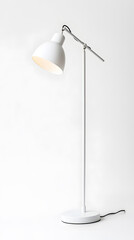 Tall slender floor lamp isolated on a white background