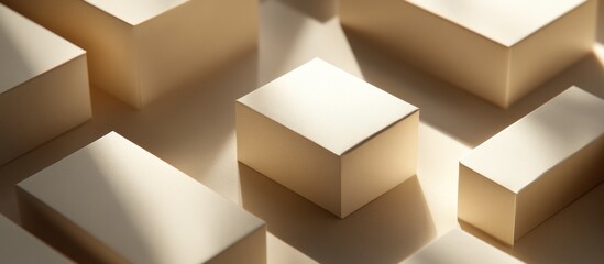 Beige cubes sunlight studio backdrop product display