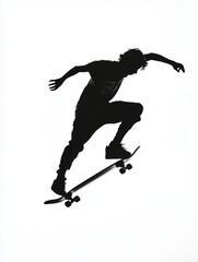 Obraz premium Person jumping joyfully against a white background 