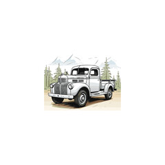 Fototapeta premium vector illustration of a cartoon truck