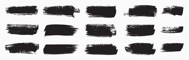 Set of black paint, ink brush strokes, and Black splashes isolated on a white background. Set of black paint, ink brush strokes, brushes. Vector illustration