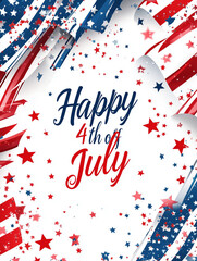 Obraz premium Happy 4th of July festive background with stars and stripes 