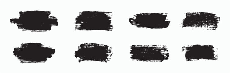 Set of black paint, ink brush strokes, and Black splashes isolated on a white background. Set of black paint, ink brush strokes, brushes. Vector illustration
