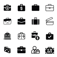 Briefcase Dollar Icons Bag Pack Vector