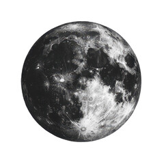 full moon shines brightly in dark sky, showcasing its craters and surface details