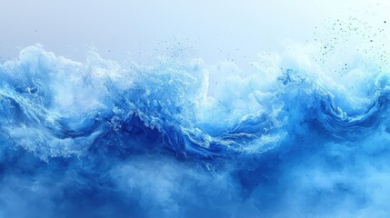 A vibrant depiction of ocean waves, showcasing movement and color.