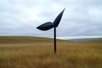 Experimental wind turbine with one blade painted black to reduce collisions with birds .
