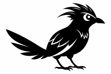 cuckoo silhouette line art vector illustration with a white background