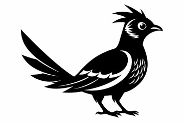 cuckoo silhouette line art vector illustration with a white background