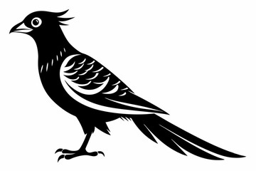 Fototapeta premium cuckoo silhouette line art vector illustration with a white background