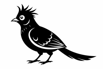 Obraz premium cuckoo silhouette line art vector illustration with a white background