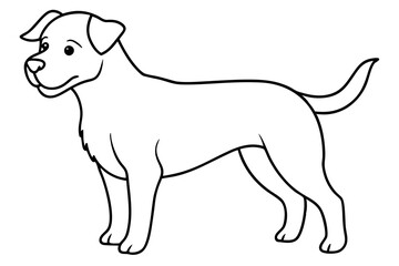 dog silhouette line art vector illustration with a white background