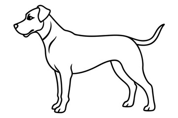 dog silhouette line art vector illustration with a white background